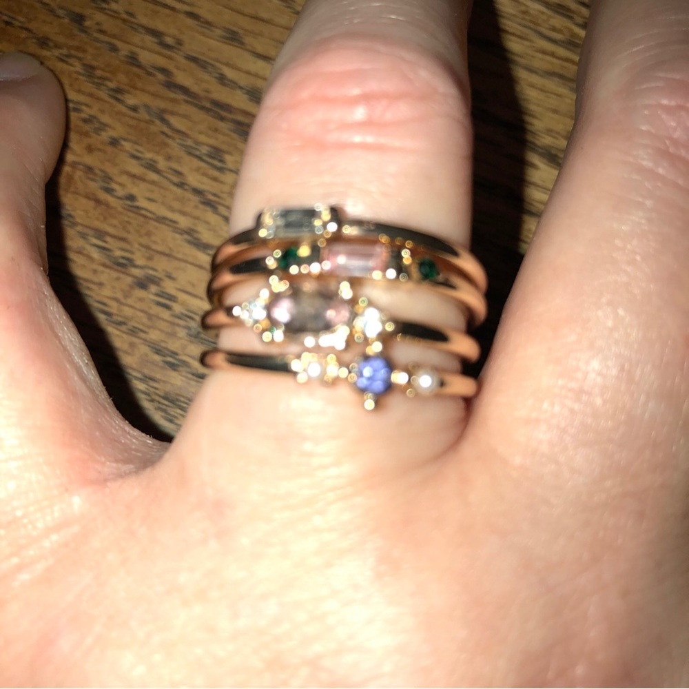 Gold Stackable Multi-Gemstone Ring